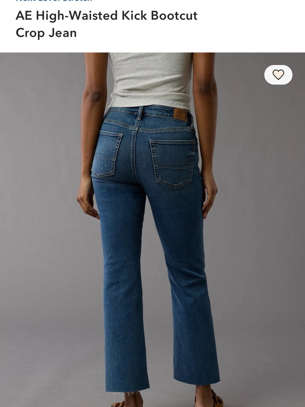 American Eagle Outfitters Blue High-Waisted Cropped Kick Bootcut Jeans